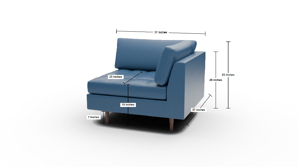 Ladybird Leather Corner Unit - Dimensions
