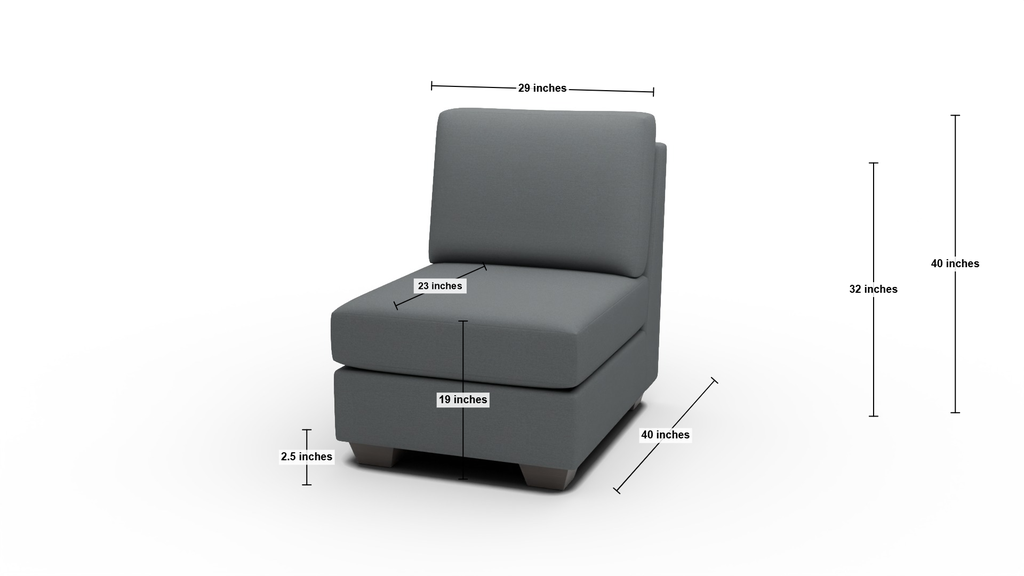 Manor Armless Chair - Dimensions