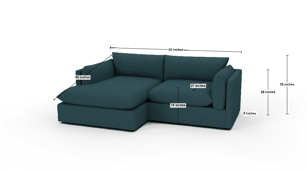 SoCo 95" Reversible Chaise Sofa - Dimensions