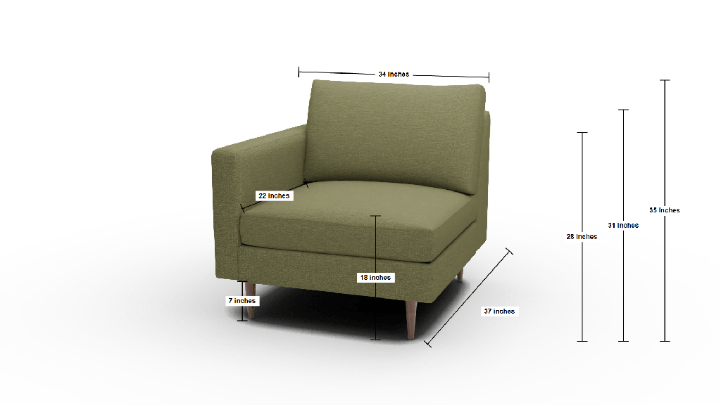 Wallace Untufted Laf Chair - Dimensions