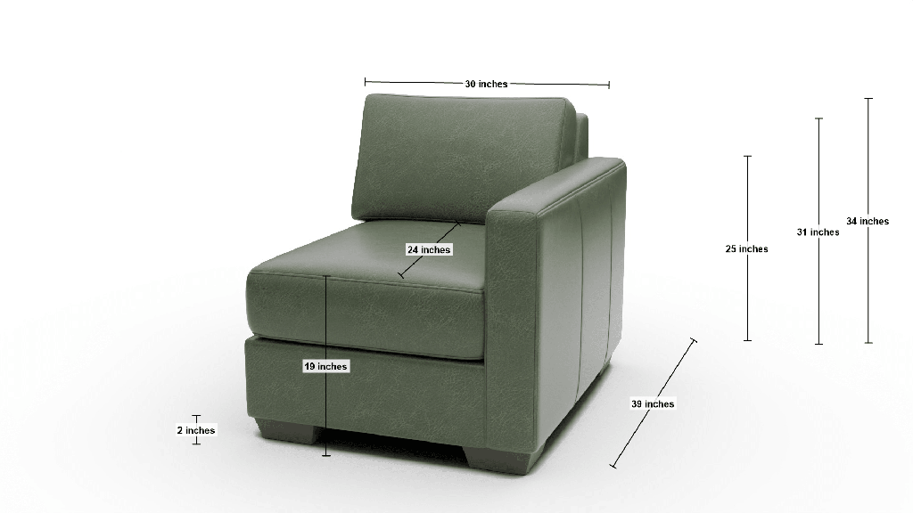 Track Leather Raf Chair - Dimensions
