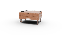 Wallace Leather Untufted Ottoman - Dimensions