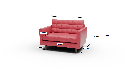 Wallace 52" Leather Chair and A Half - Dimensions