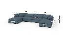 Fluffy 178" 4 Piece Sectional W/Double Otto - Dimensions