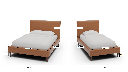 Wallace Leather Untufted Full & Twin Bed - Dimensions