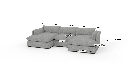 SoCo 132" Double Chaise with Armless Chair - Dimensions