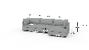 Cherrywood 136" Raf Chaise Sectional - Dimensions