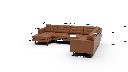 Wallace 130" Leather Corner Sectionals w. Left Chaise - Dimensions