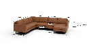 Wallace 130" Leather Untufted Corner Sectionals w. Right Chaise - Dimensions