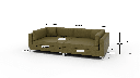 Bonnell 112" Double Cuddler Sofa - Dimensions