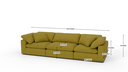 Fluffy 133.5" 3pc Sofa - Dimensions