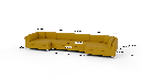 Bonnell 188" U Cuddler Sectional - Dimensions