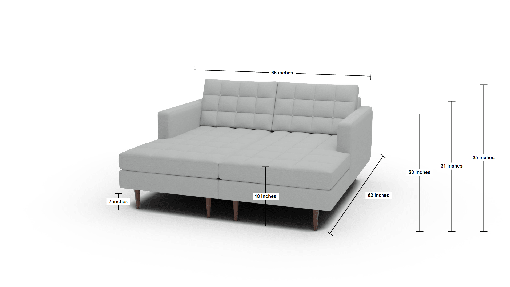 Wallace 66" Double Chaise - Dimensions