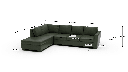 Track 121" Leather Left Chaise Sectional - Dimensions