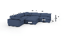 Fluffy DB 133.5" 5 Piece Sectional W/Ottoman - Dimensions