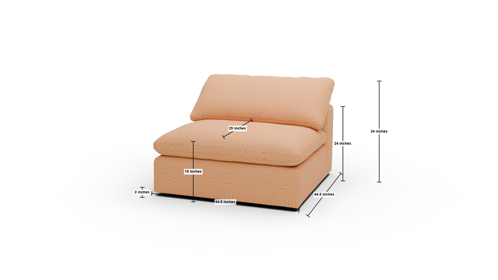 Fluffy DB Armless Chair - Dimensions
