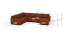 Track 141" Corner Sectionals w. Right Chaise - Dimensions
