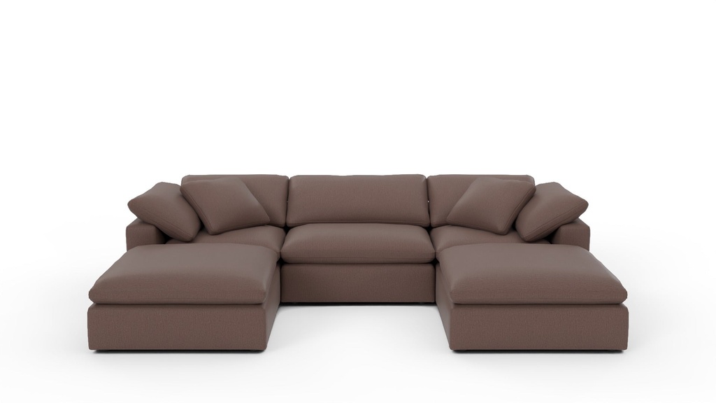 Fluffy 3 Pc Sofa w/Double Otto