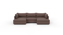 Cherrywood 3 Pc Double Chaise Sectional w/Armless Chair