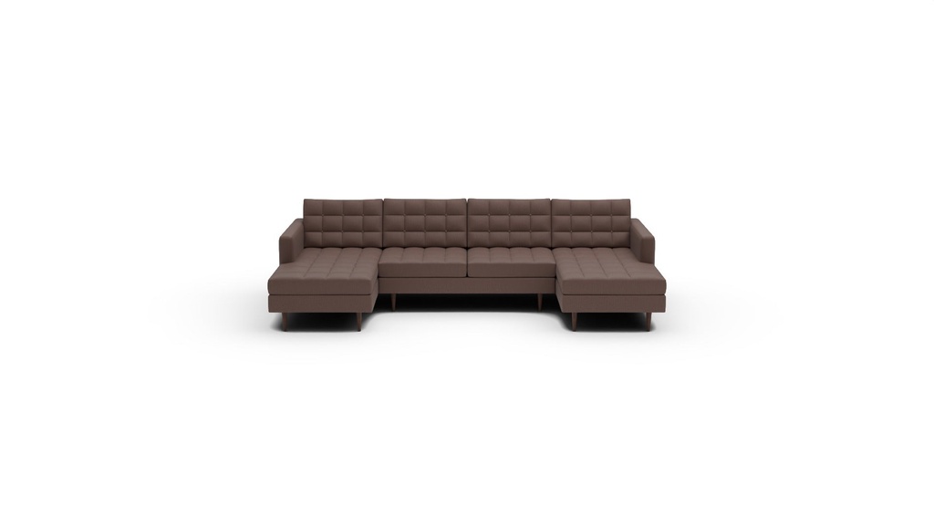 Wallace 3 Pc Double Chaise Sectional w/Armless Loveseat