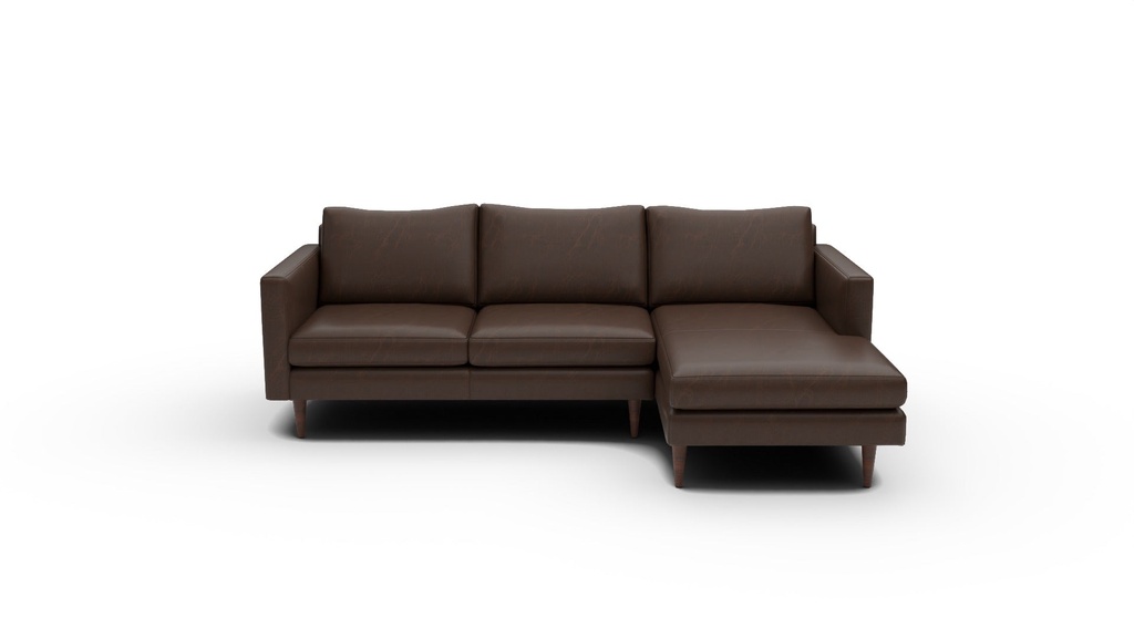 Wallace Untufted Leather 2 Pc Sectional w/RAF Chaise (Cheyenne Arrowshaft)