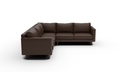 Wallace Untufted Leather 3 Pc Corner Sectional