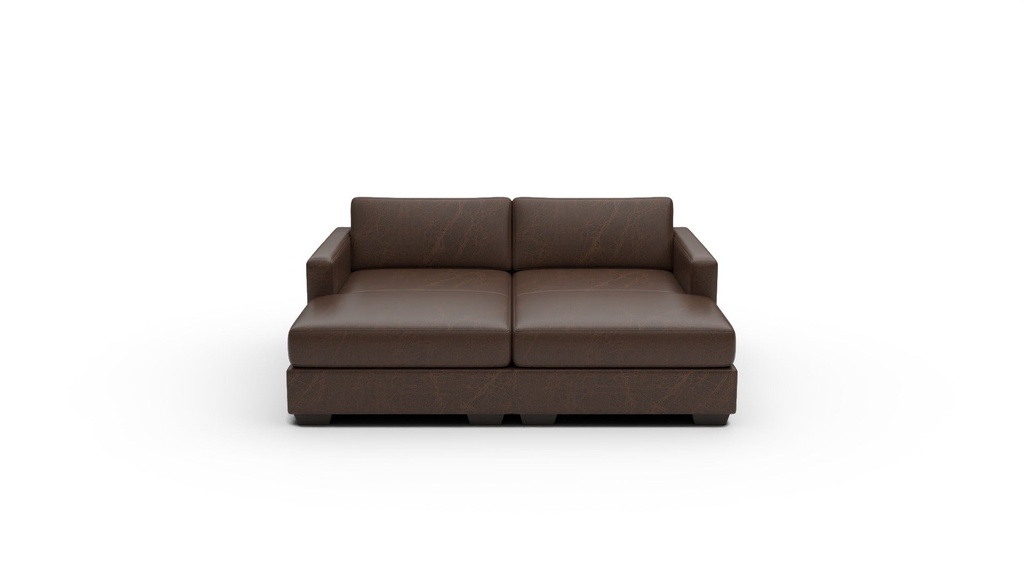 Track Leather 2 Pc Double Chaise Sectional (Cheyenne Arrowshaft)