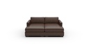 Track Leather 2 Pc Double Chaise Sectional