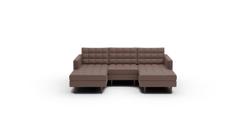 Wallace 3 Pc Double Chaise Sectional w/Armless Chair