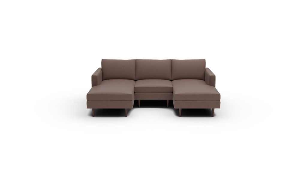 Wallace Untufted 3 Pc Double Chaise Sectional w/Armless Chair