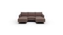 Wallace Untufted 3 Pc Double Chaise Sectional w/Armless Chair