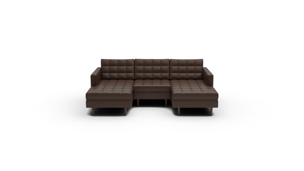 Wallace Leather 3 Pc Double Chaise Sectional w/Armless Chair (Cheyenne Arrowshaft)