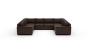 Track Leather 3 Pc U Sectional