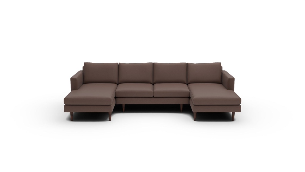 Wallace Untufted 3 Pc Double Chaise Sectional w/Armless Loveseat