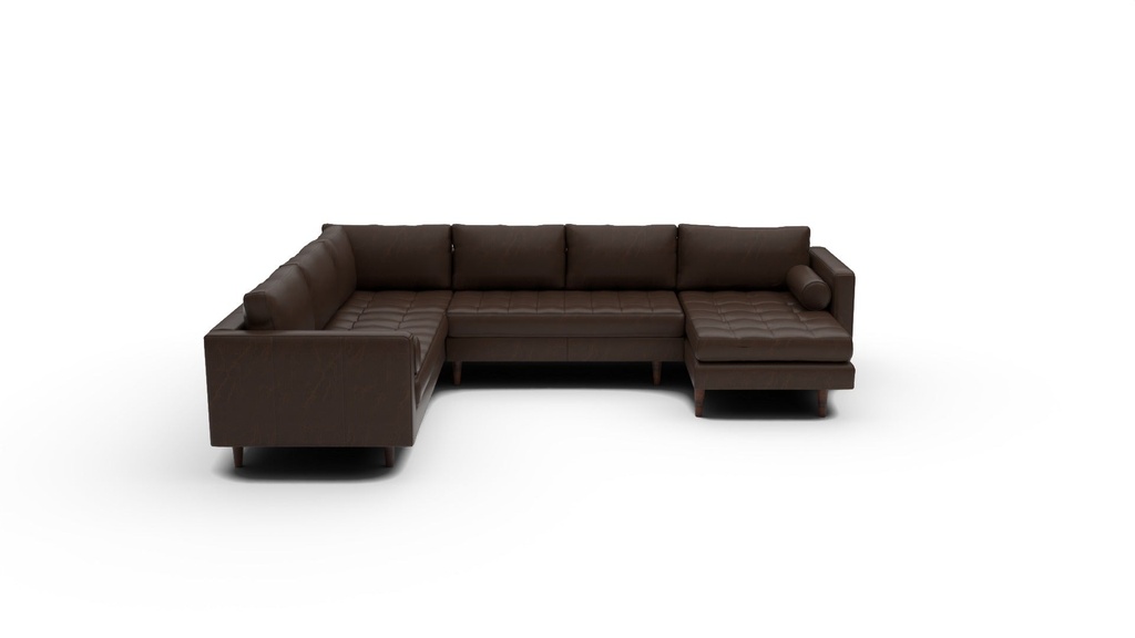 Ladybird Leather 4 Pc Corner Sectional w/RAF Chaise (Cheyenne Arrowshaft)