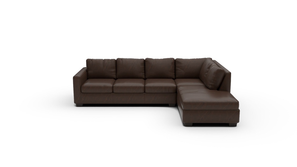Track Leather 2 Pc Right Chaise Sectional (Cheyenne Arrowshaft)
