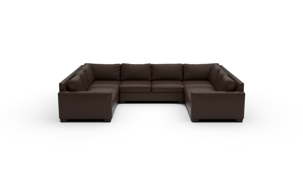 Track Leather 3 Pc U Sleeper Sectional (Cheyenne Arrowshaft)