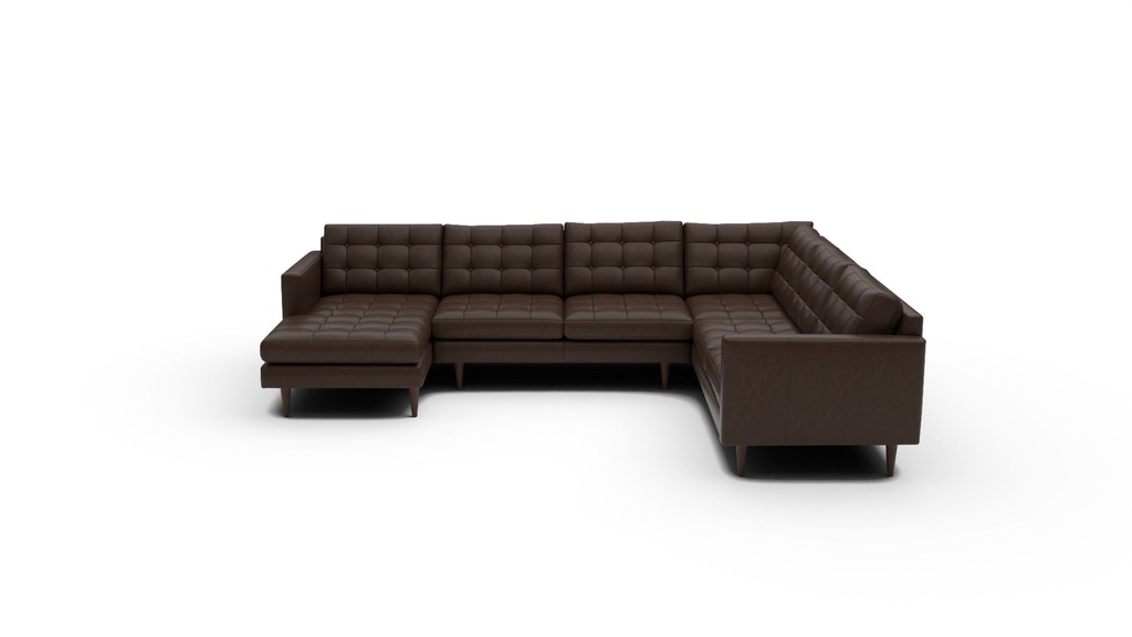 Wallace Leather 4 Pc Corner Sectional w/LAF Chaise (Cheyenne Arrowshaft)