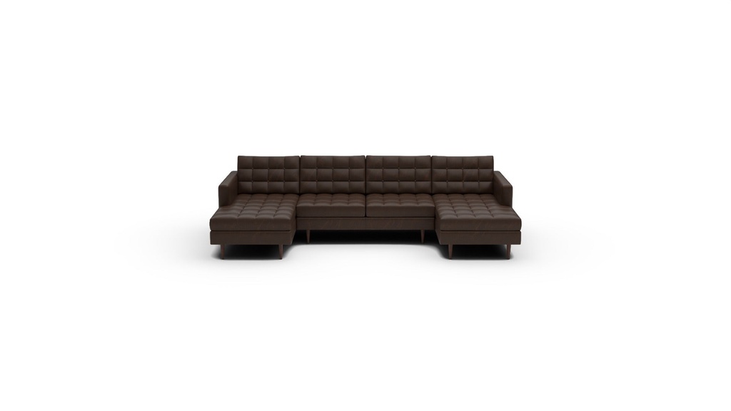 Wallace Leather 3 Pc Double Chaise Sectional w/Armless Loveseat (Cheyenne Arrowshaft)