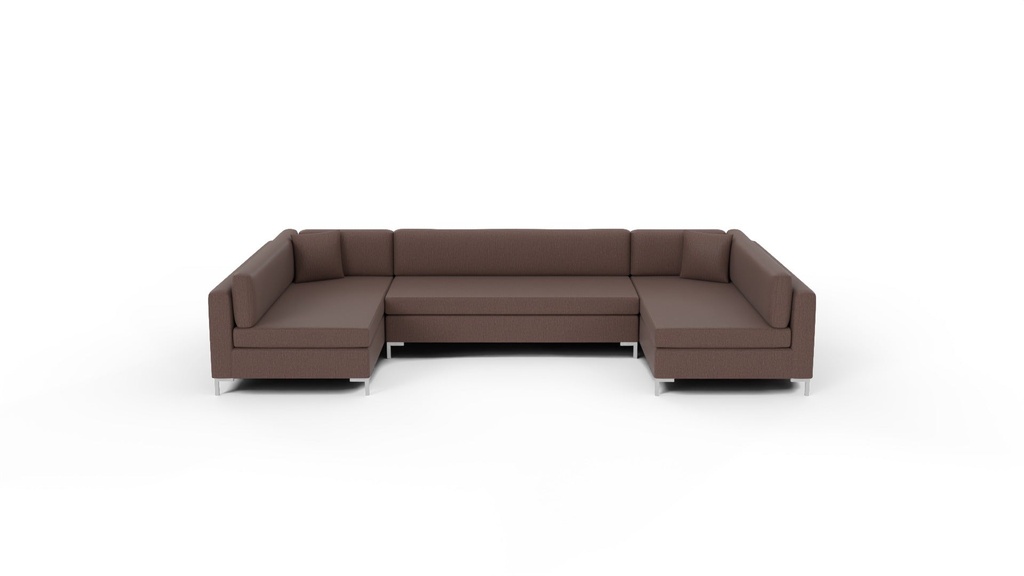 Bonnell 3 Pc Open U Sectional w/Armless Loveseat (Amigo II Dusk)
