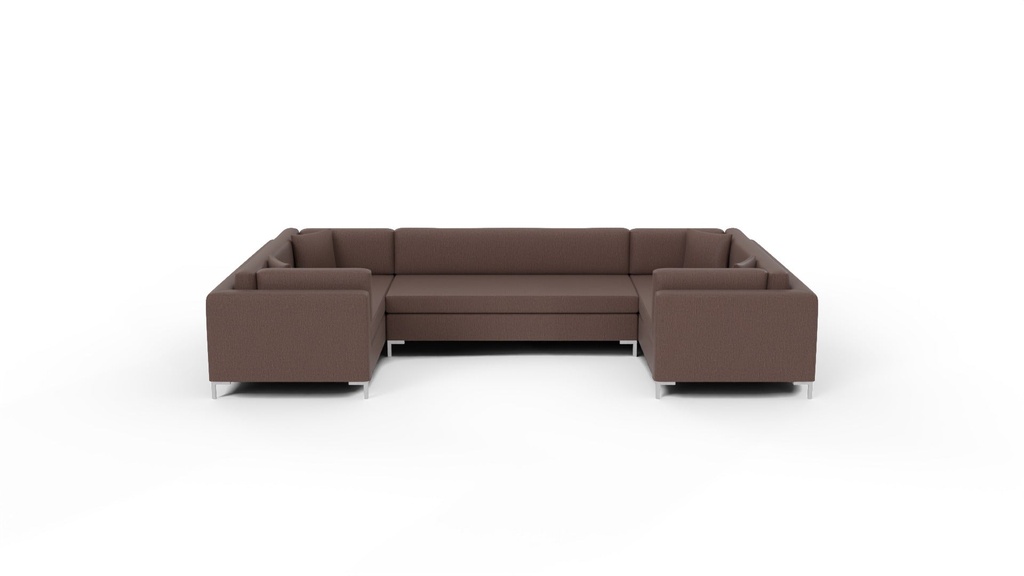 Bonnell 3 Pc U Sectional w/Armless Loveseat (Amigo II Dusk)