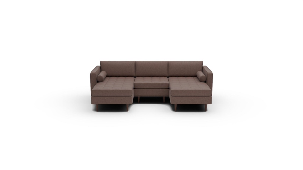 Ladybird 3 Pc Double Chaise Sectional w/Armless Chair