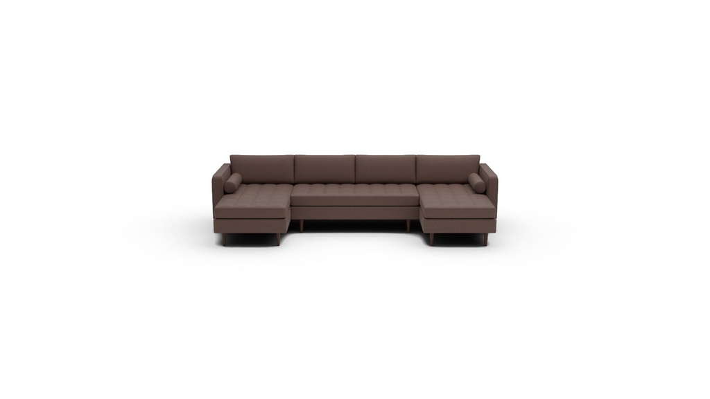 Ladybird 3 Pc Double Chaise Sectional w/Armless Loveseat