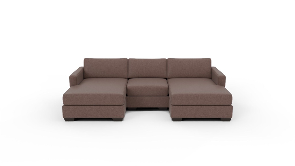 Track 3 Pc Double Chaise Sectional w/Armless Chair