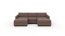 Track 3 Pc Double Chaise Sectional w/Armless Chair