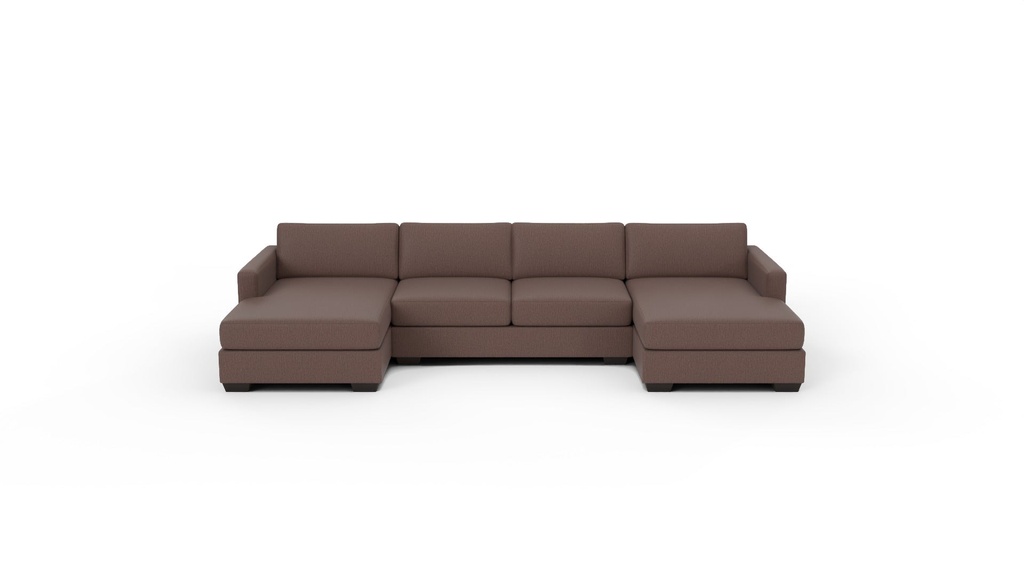 Track 3 Pc Double Chaise Sectional w/Armless Loveseat