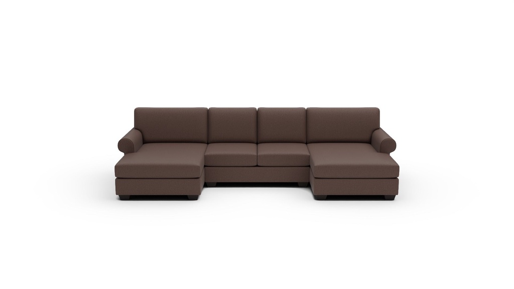 Manor 3 Pc Double Chaise Sectional w/Armless Loveseat