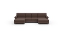Manor 3 Pc Double Chaise Sectional w/Armless Loveseat